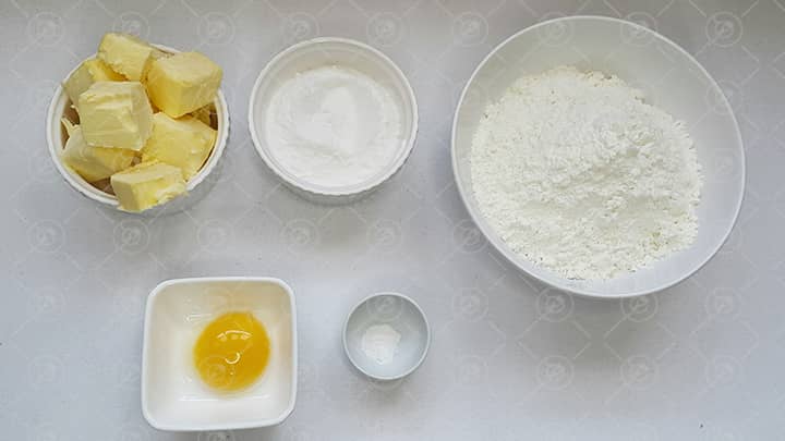 مواد لازم برای خمیر شیرینی تارت گردو (تارتلت گردو)
