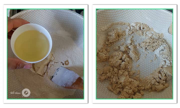 روغن را به مواد حلوای عربی اضافه کنید