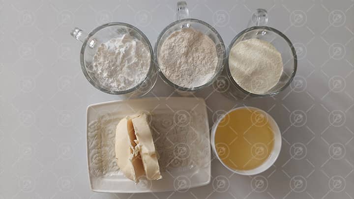 مواد لازم جهت تهیه حلوای عربی