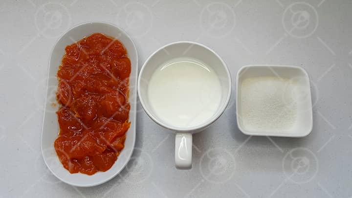 مواد لازم قسمت میوه ای پاناکوتای خرمالو