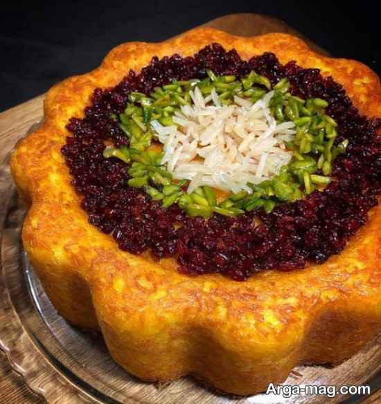 تزیین ته چین شکل گل