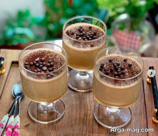 مدل تزیین دسر نسکافه ای