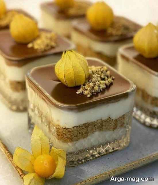 دیزاین دسر نسکافه ای با میوه
