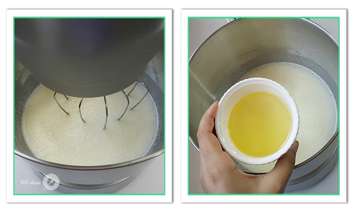 روغن مایع را به مواد کیک پنیری عصرانه اضافه کنید