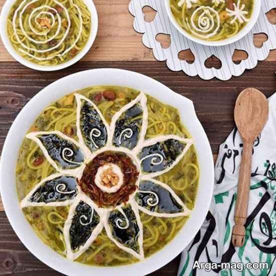 تزیین زیبای آش رشته