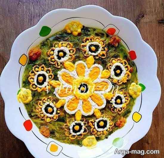 تزیین آش رشته گل
