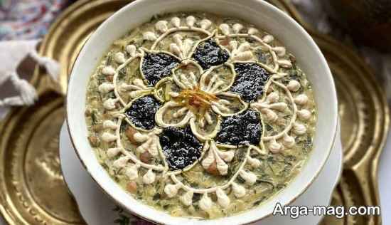 تزیین آش رشته با شابلون جدید