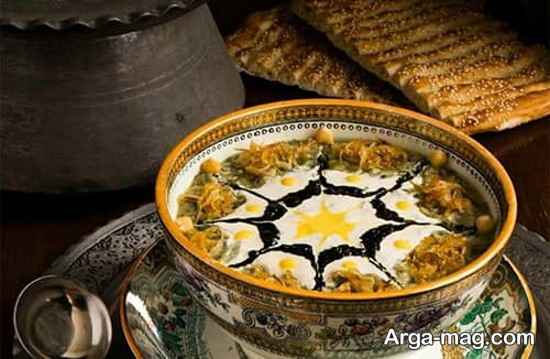 چند تزیین آش رشته با شابلون