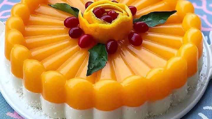 طرز تهیه محلبی دو رنگ با مغز پرتقالی