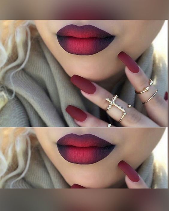 ست لاک و رژلب قرمز